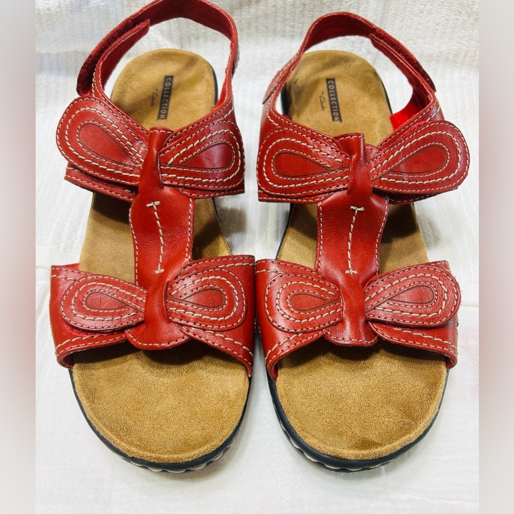 Clark leather sandals, 10w, only worn twice.  Great condition.